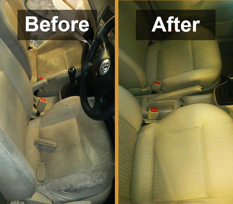 Upholstery cleaning before and after